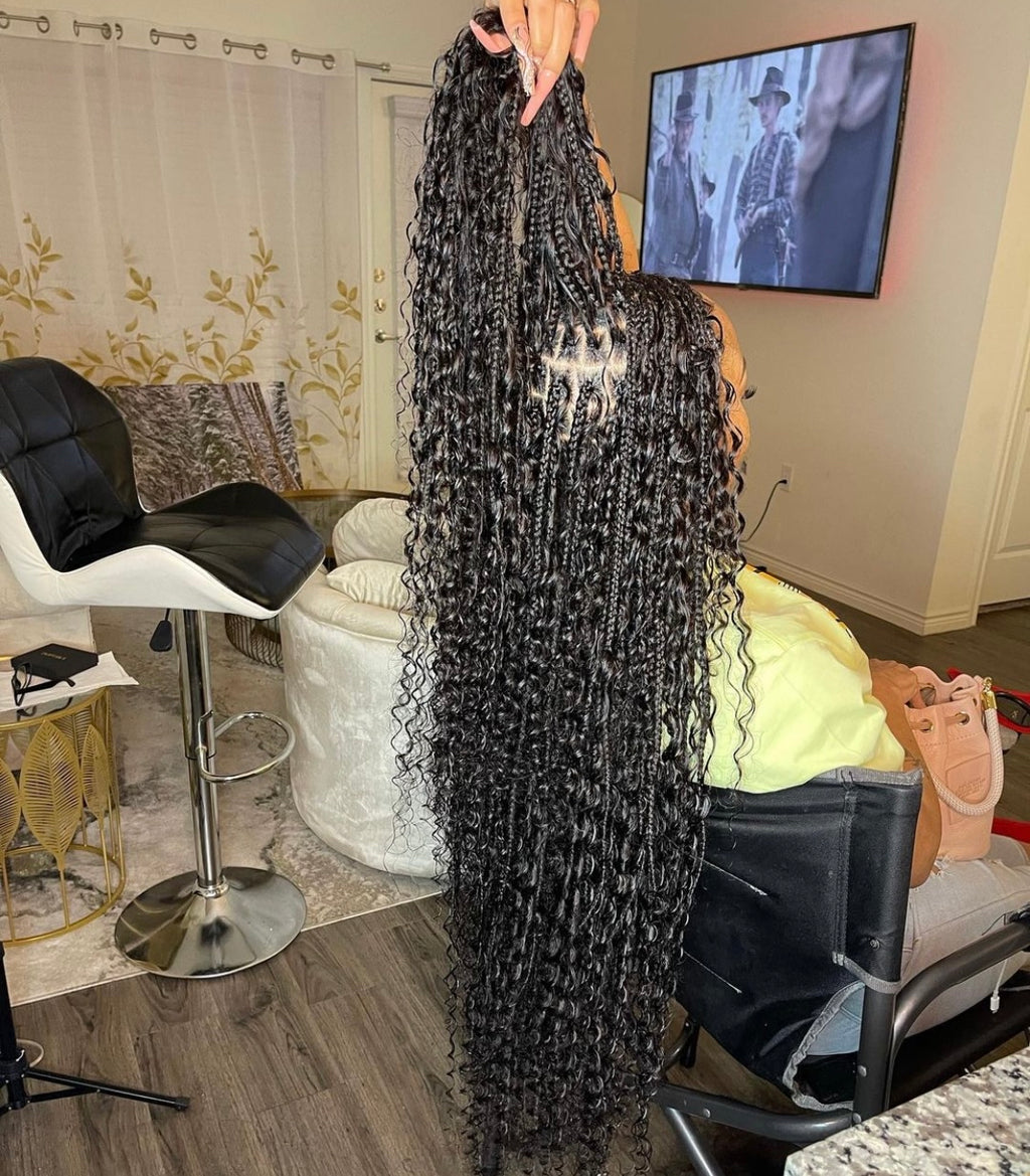 Small Waist Length Knotless Goddess Braids Queens Beauty Lounge