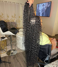 Small Waist Length Knotless Goddess Braids