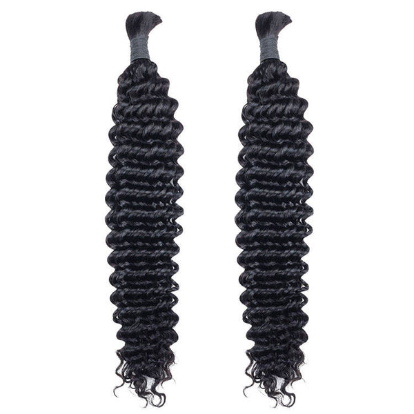 3 Bundles - 100% Unprocessed Virgin Natural Deep Wave’ La Bulk Braiding Human Hair Curls (18-22 Inch)