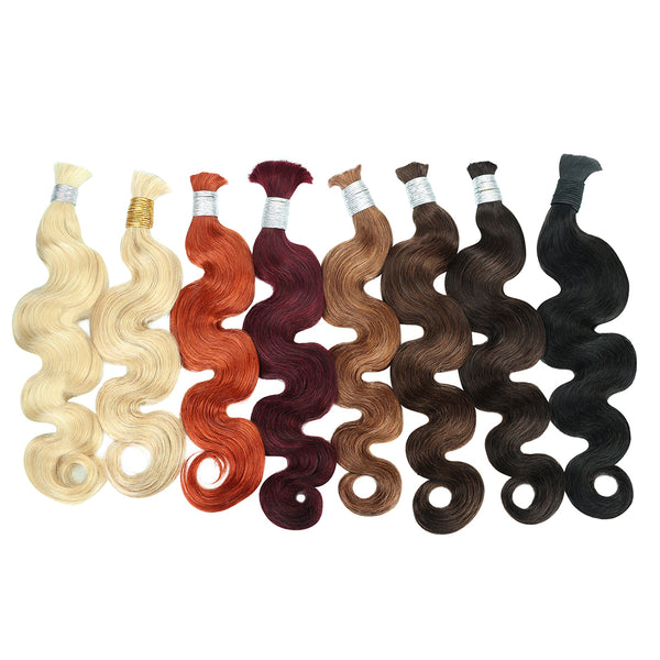 1 BUNDLE - 100% Unprocessed Virgin Natural Body Wave’ La Bulk Braiding Human Hair Curls (18-26 Inch)