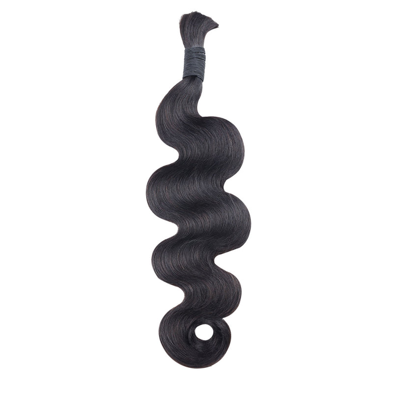 1 BUNDLE - 100% Unprocessed Virgin Natural Body Wave’ La Bulk Braiding Human Hair Curls (18-26 Inch)