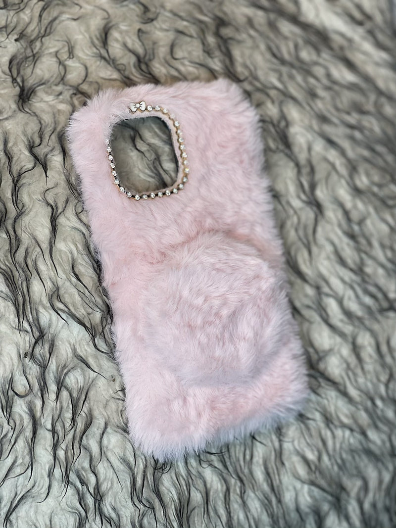 Pink Cute Flurry Fur Babe (Mirror Phone Case)
