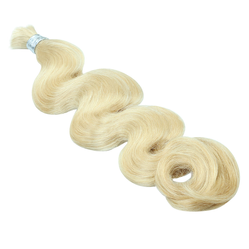 1 BUNDLE - 100% Unprocessed Virgin Natural Body Wave’ La Bulk Braiding Human Hair Curls (18-26 Inch)