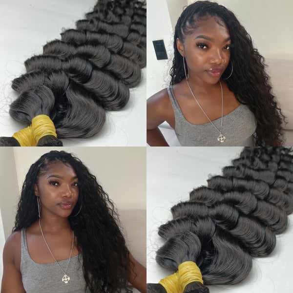 Loose Wave Curly Double Drawn  (18''-22'')